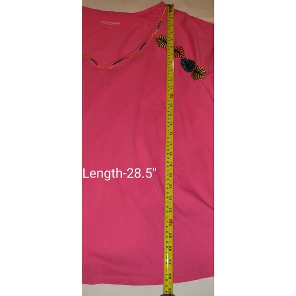 Soft Surroundings Embroidered Tshirt Top Plus Size 3X Hot Pink Comfort Casual - Picture 10 of 13